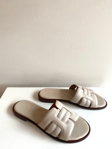 Ateliers - Leather Slide in Off White