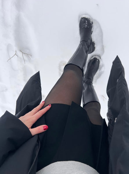 Bos & Co - Tall Stretchy Waterproof & Warm Black Leather Boot