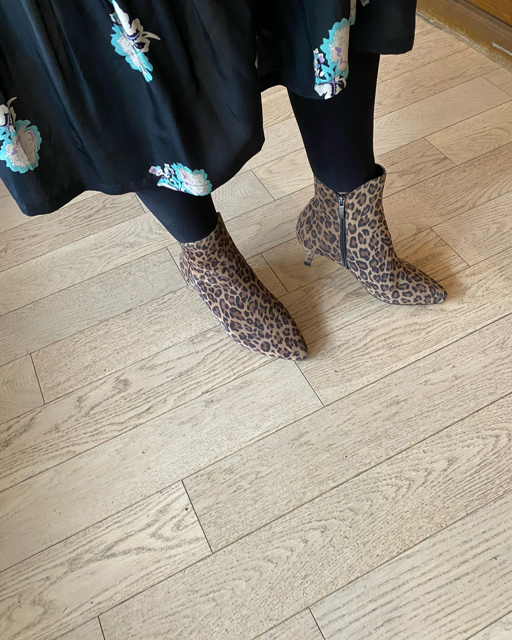 Grey clearance leopard booties