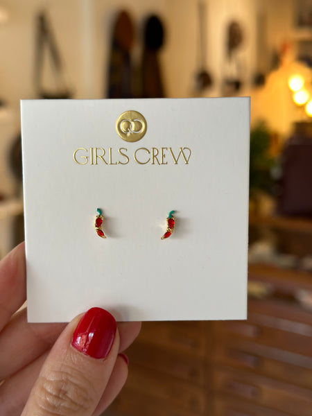 Girls Crew - Red Hot Chili Pepper Stud Earrings