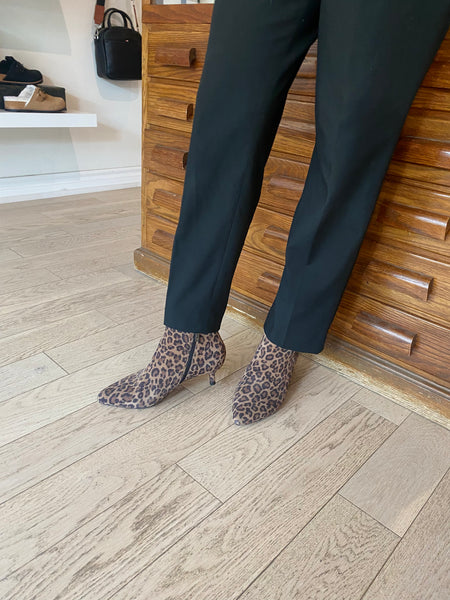 Shoe the Bear -  Low Heeled Boots in Leopard Suede