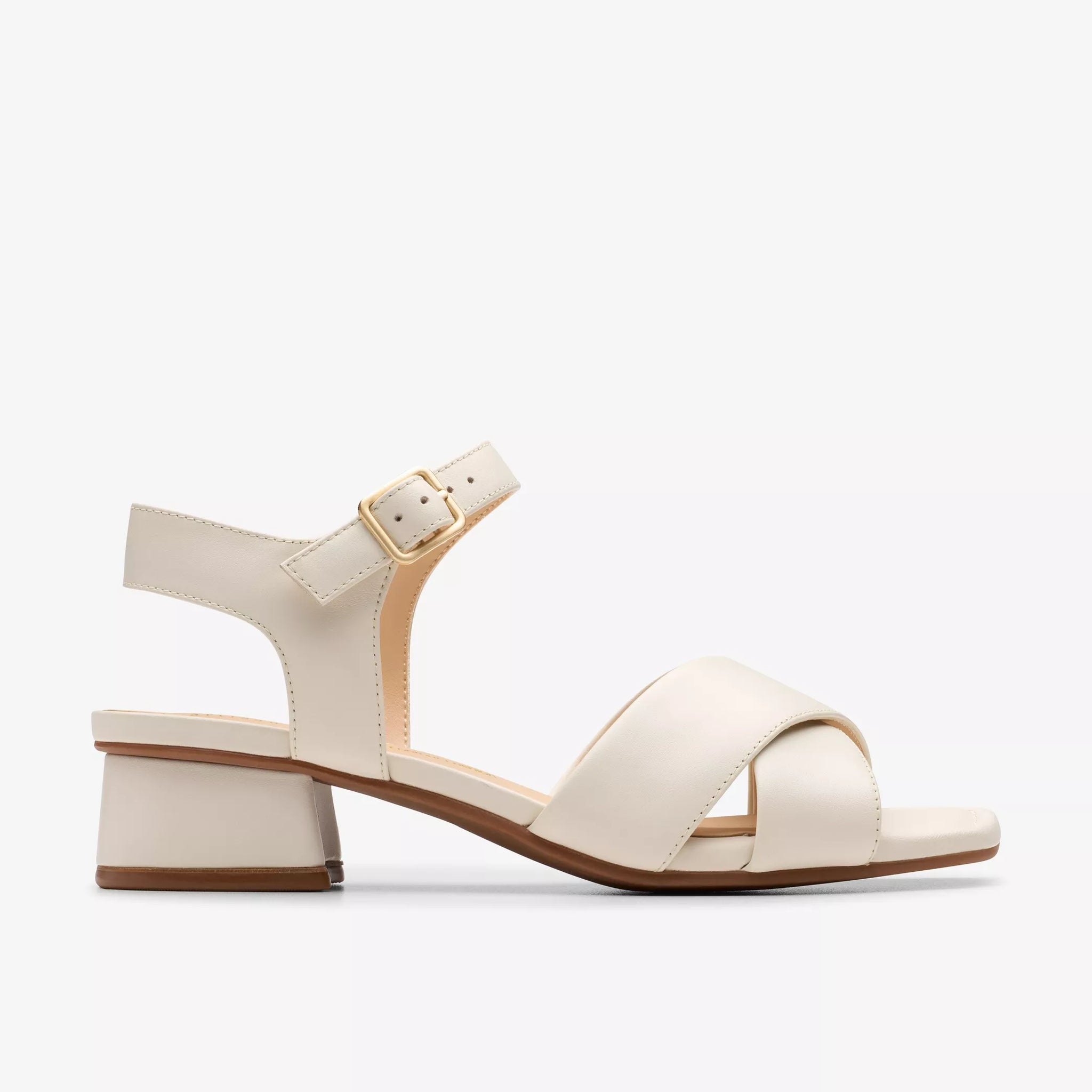 Clarks - Cream Low Heeled Sandal