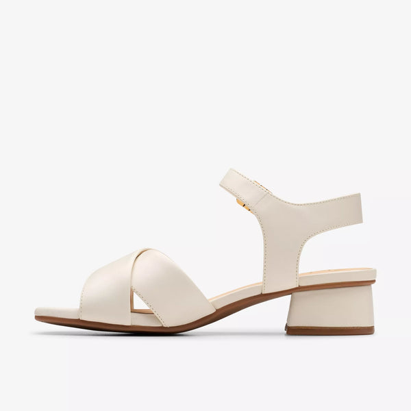 Clarks - Cream Low Heeled Sandal