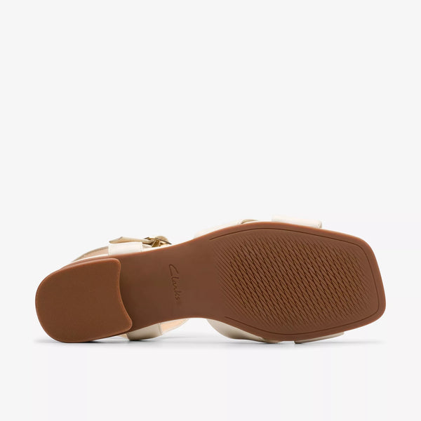 Clarks - Cream Low Heeled Sandal