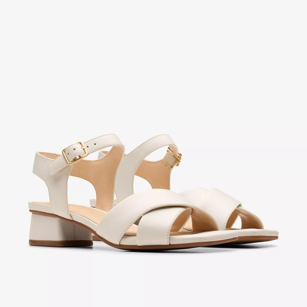 Clarks - Cream Low Heeled Sandal