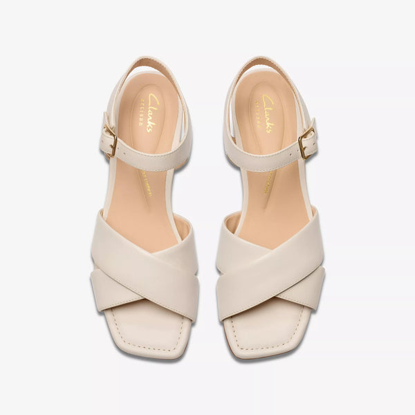 Clarks - Cream Low Heeled Sandal