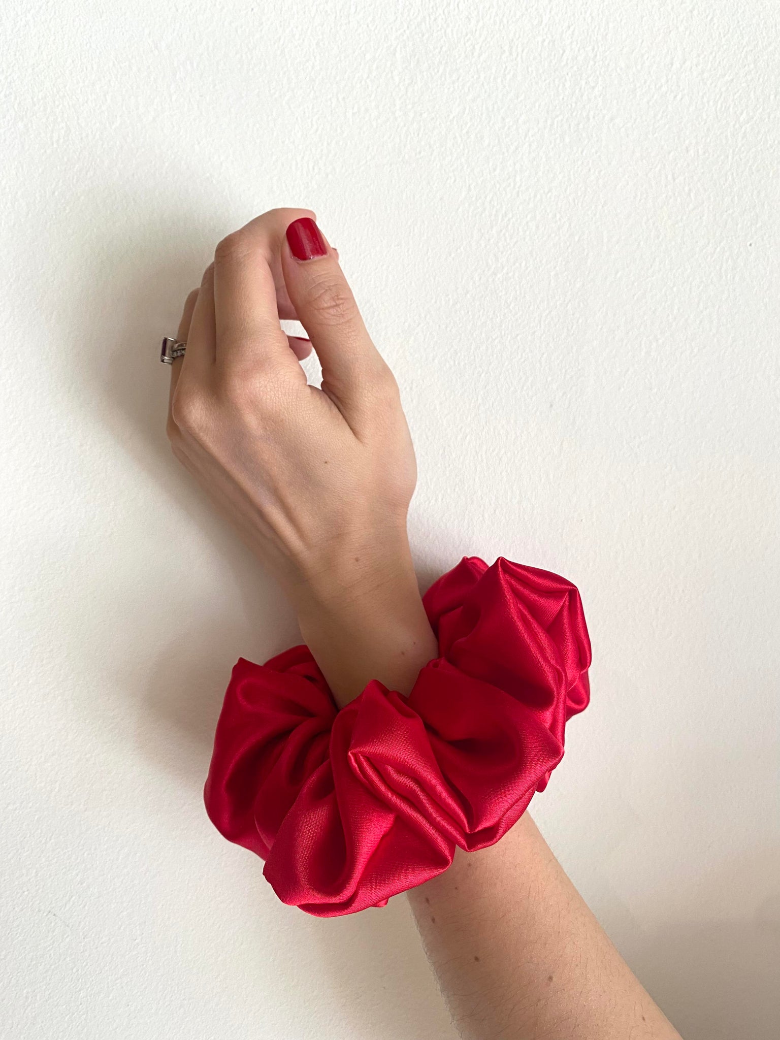 Rachel Rose - Satin Scrunchies in Red