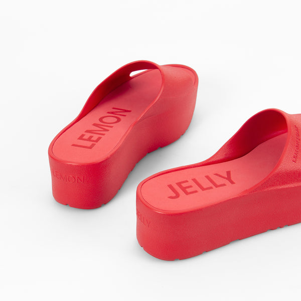 Lemon Jelly - Platform Slides in Cherry Red