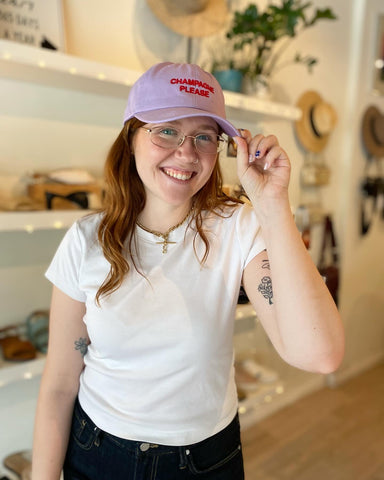 Intentionally Blank - CHAMPAGNE PLEASE Ball Cap in Lilac