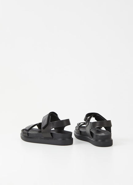 Vagabond - Leather Two-Strap Sandals in Black