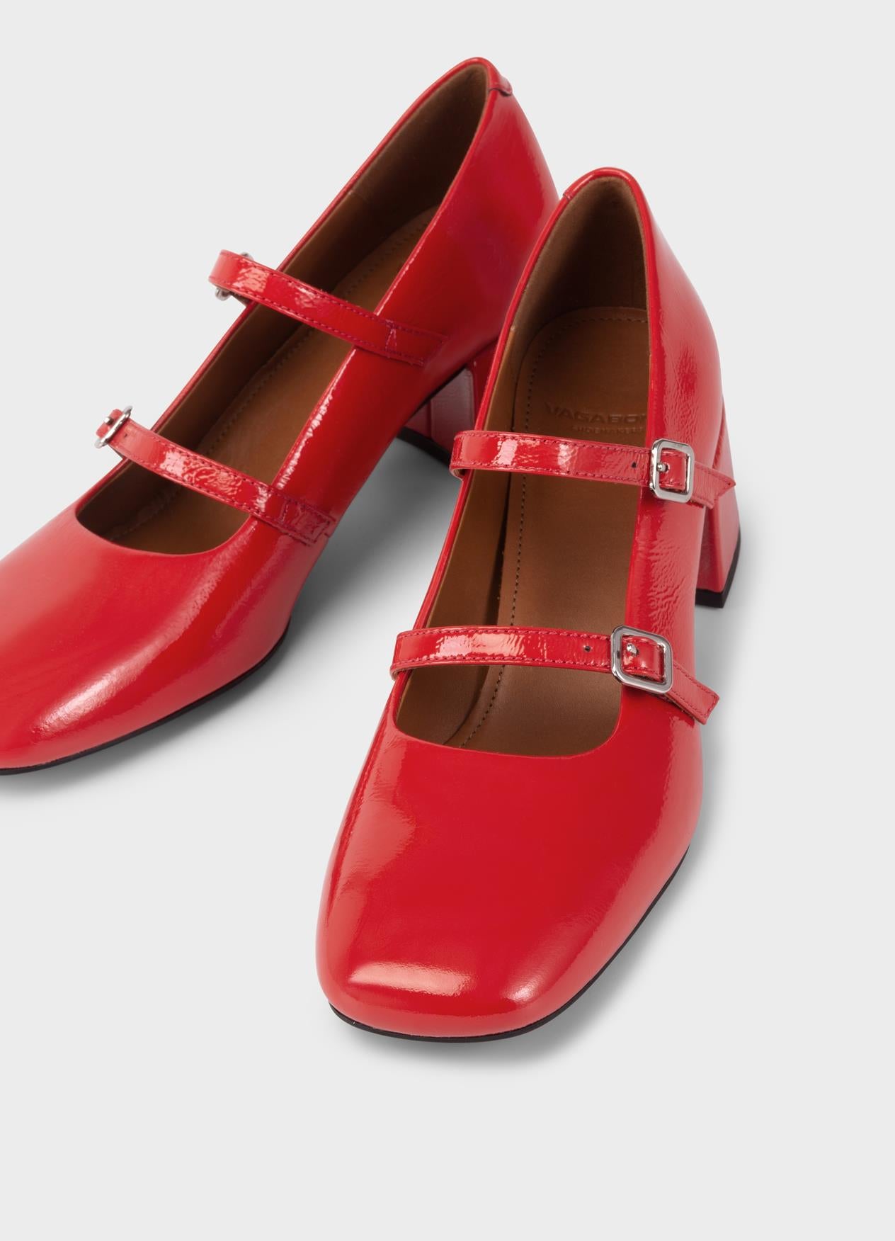 Vagabond Shoemakers - Mary Jane Heels in Flame Red Patent Leather