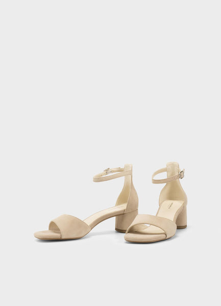 Vagabond Shoemakers - Heel with Ankle Strap in Sand Suede