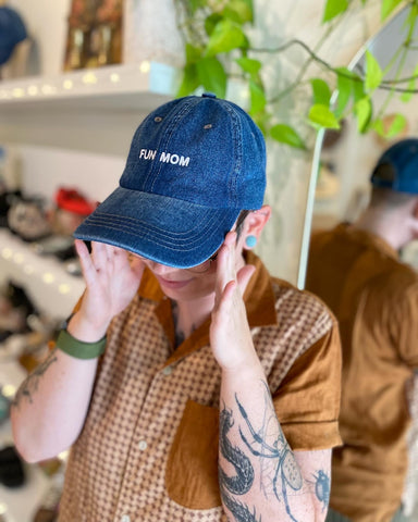 Intentionally Blank - FUN MOM Ball Cap in Denim