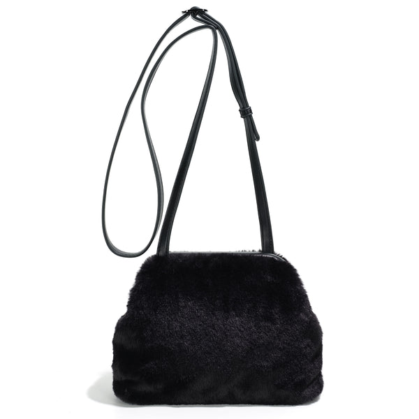 Co-Lab - Frame Crossbody Bag in Black Faux Fur