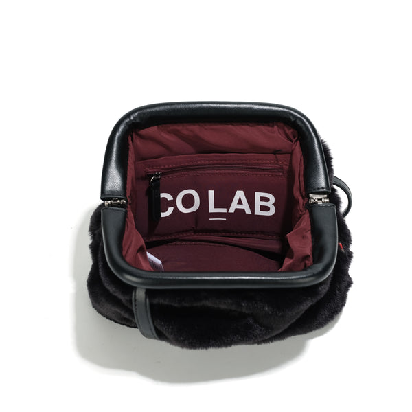 Co-Lab - Frame Crossbody Bag in Black Faux Fur