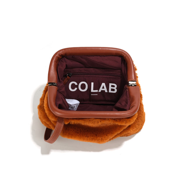 Co-Lab - Frame Crossbody Bag in Cinnamon Faux Fur