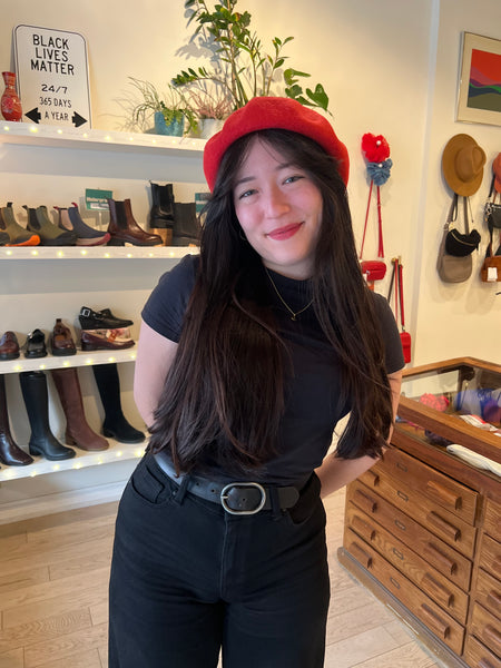 Brixton - Wool Beret in Cherry Red