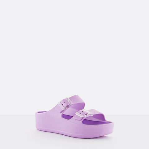 Lemon Jelly - Platform Sandal in Violet - Adjustable Buckle