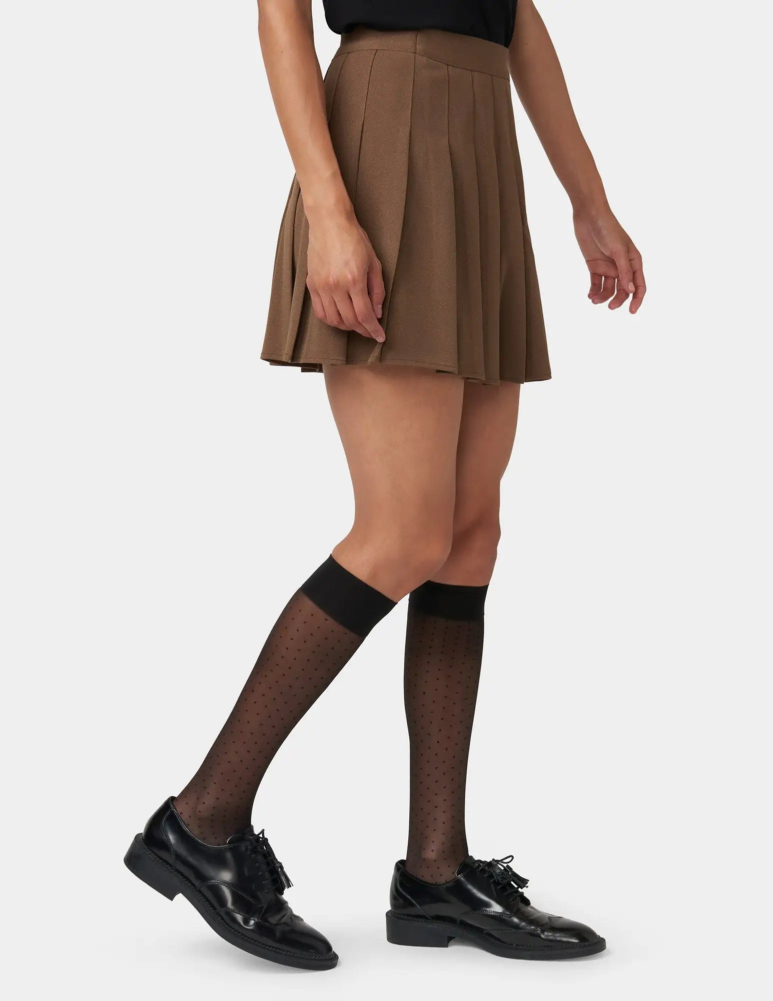 Hue - Black Pindot Sheer Knee Highs