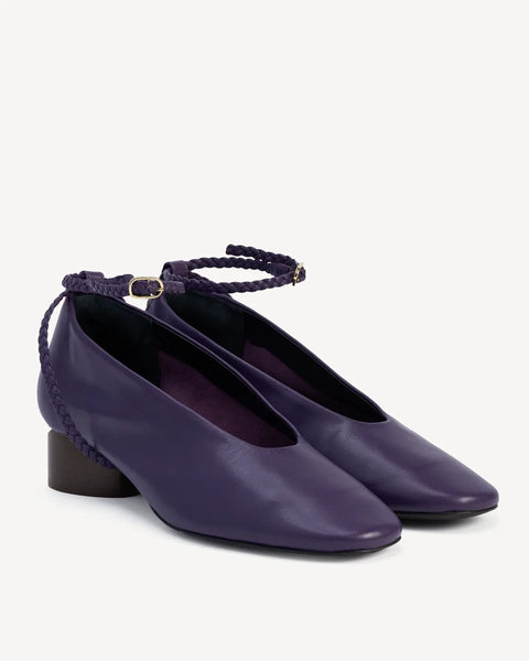 Poppy Barley - Braided Strap Heel in Amethyst
