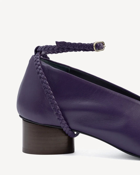 Poppy Barley - Braided Strap Heel in Amethyst