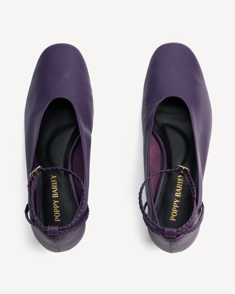 Poppy Barley - Braided Strap Heel in Amethyst