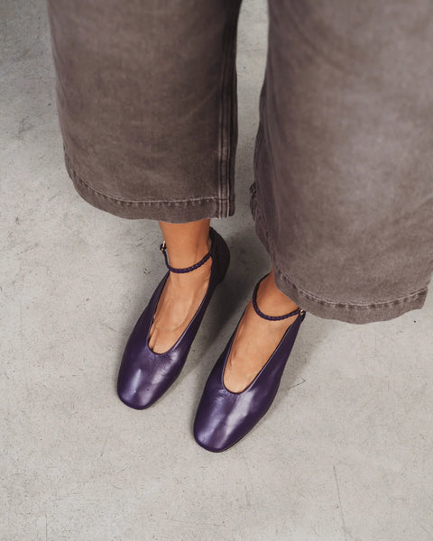 Poppy Barley - Braided Strap Heel in Amethyst
