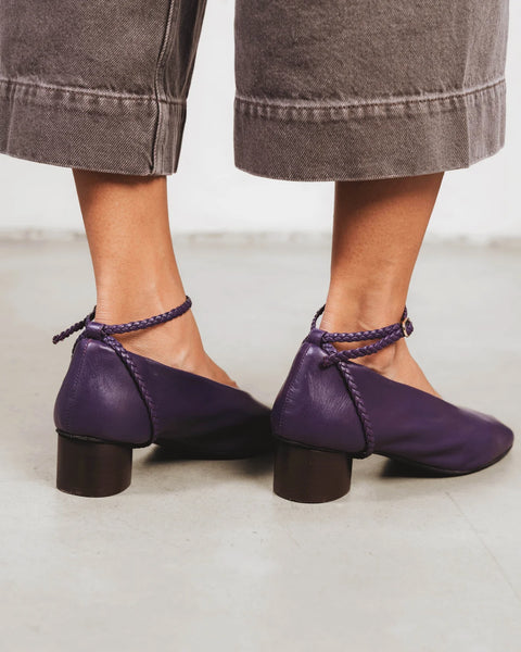 Poppy Barley - Braided Strap Heel in Amethyst