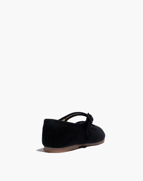 Small Lot - Classic Mary Janes in Black Canvas