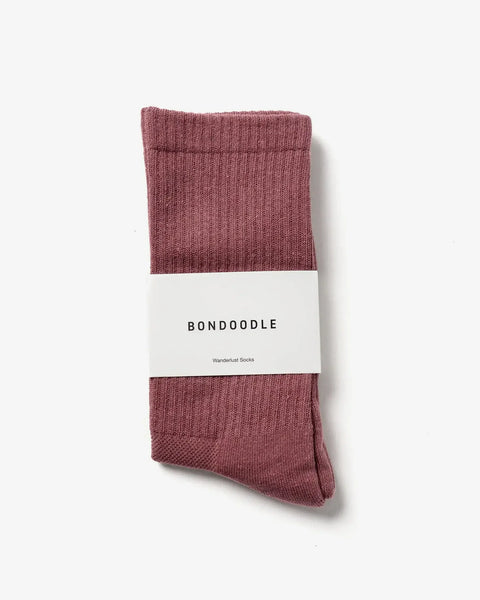 Bondoodle - Ribbed Sport Socks in Mulberry
