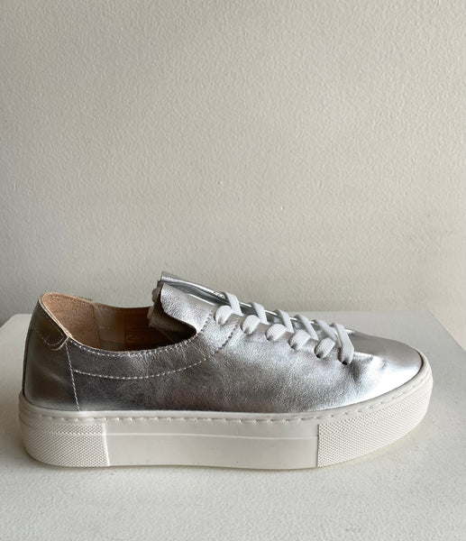 Ateliers - Silver Leather Platform Sneakers