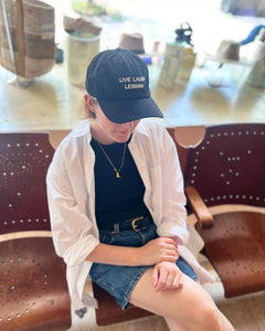 Intentionally Blank - LIVE LAUGH LESBIAN Ball Cap in Black