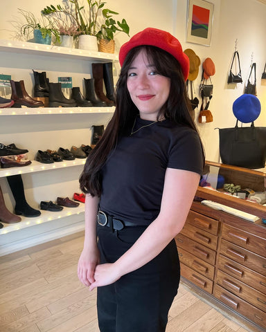 Brixton - Wool Beret in Cherry Red