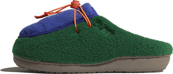 Subu - Cozy Slippers in Green & Blue Fleece