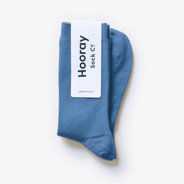 Hooray Sock Co - Everyday Wool Socks in Steel Blue