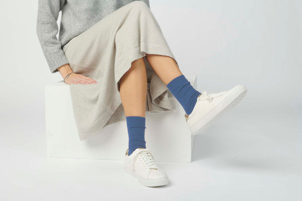 Hooray Sock Co - Everyday Wool Socks in Steel Blue