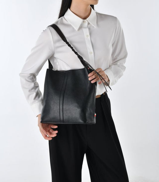 Co-Lab - Braided Strap Crossbody Bag in Black/Brown