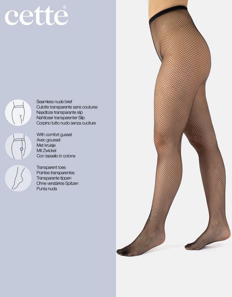 Cette - Seamless Fishnet Tights in Black