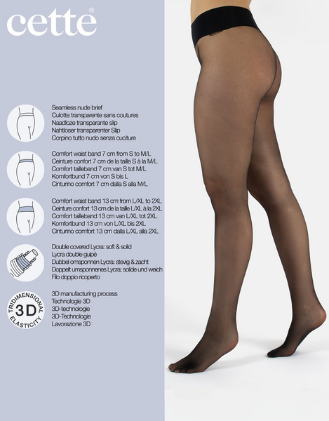 Cette - Seamless Sheer Tights in Black