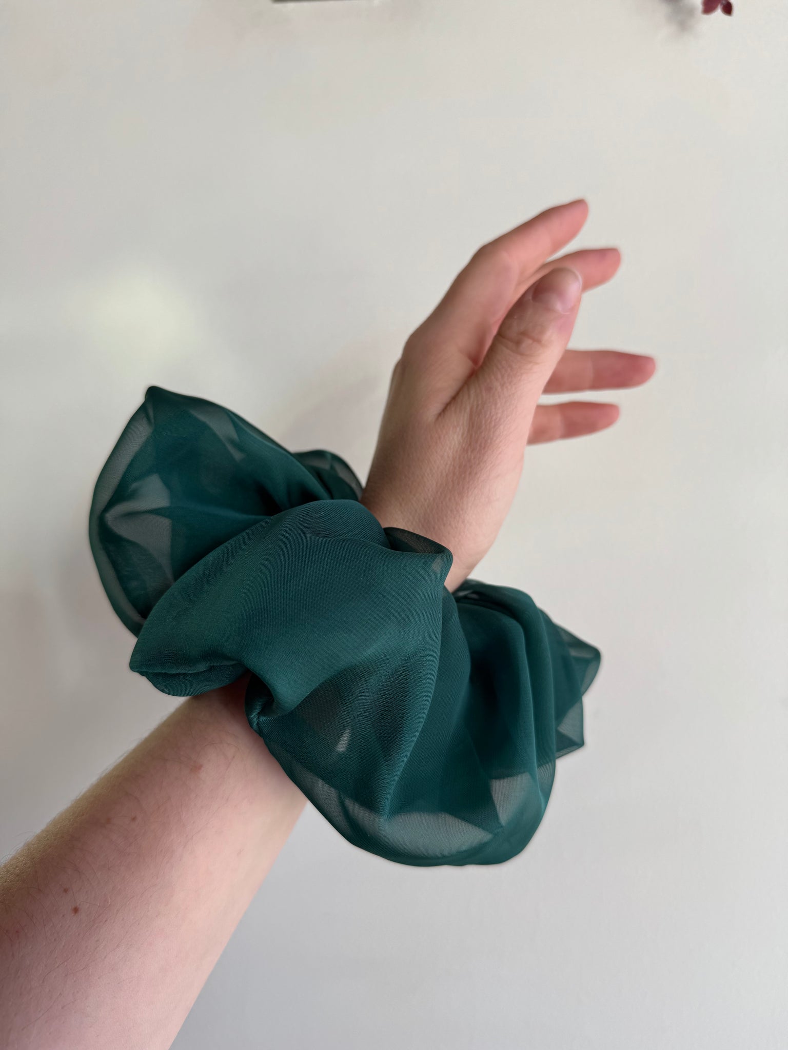 Rachel Rose - Organza Scrunchie in Forest Green