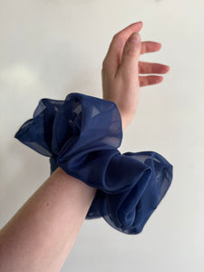 Rachel Rose - Organza Scrunchie in Navy