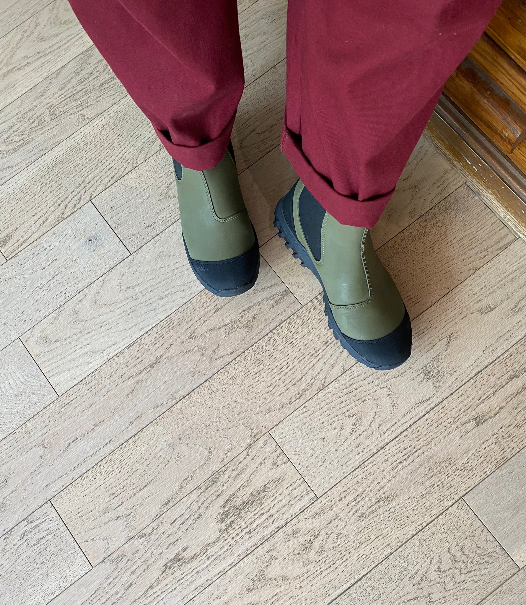Woden - Waterproof Rubber Track Boot in Dark Olive