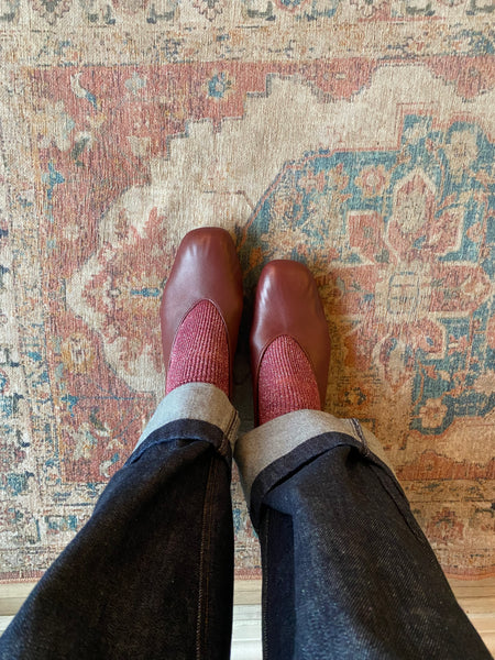 Camper - Ballerina Flat in Burgundy Leather