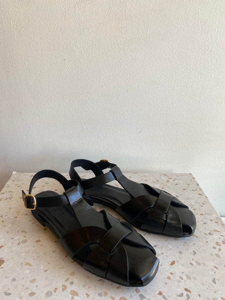 Ateliers - Fisherman Sandal in Black Leather