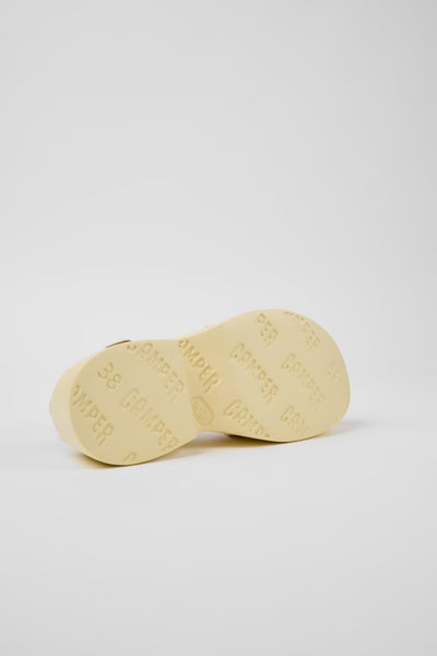Camper - Platform Leather Sandal in Butter Yellow