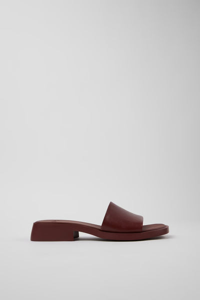 Camper - Leather Slide in Burgundy