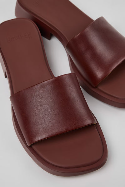 Camper - Leather Slide in Burgundy