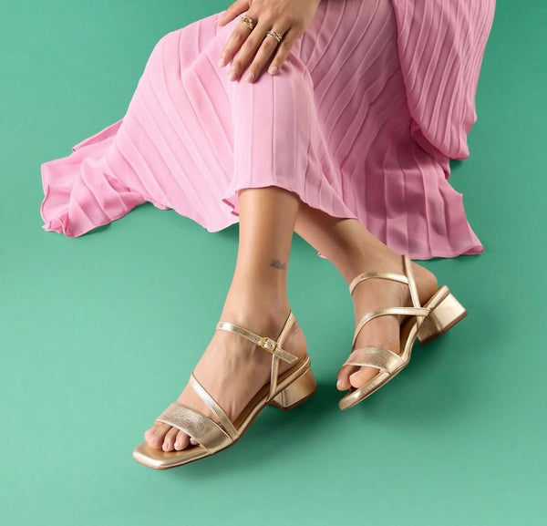 Clarks - Strappy Heel in Gold