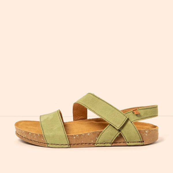El Naturalista - Nubuck Cross Sandal in Lichen
