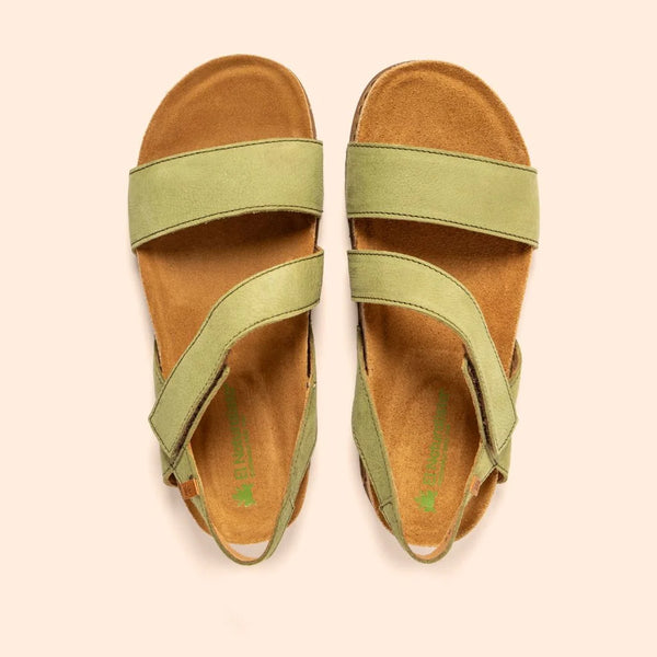 El Naturalista - Nubuck Cross Sandal in Lichen